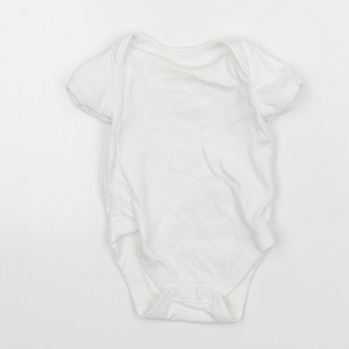 F&F Baby White  Cotton Leotard One-Piece Size 3-6 Months  Snap