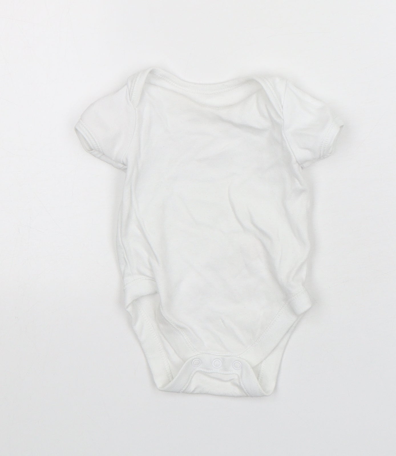 F&F Baby White  Cotton Leotard One-Piece Size 3-6 Months  Snap