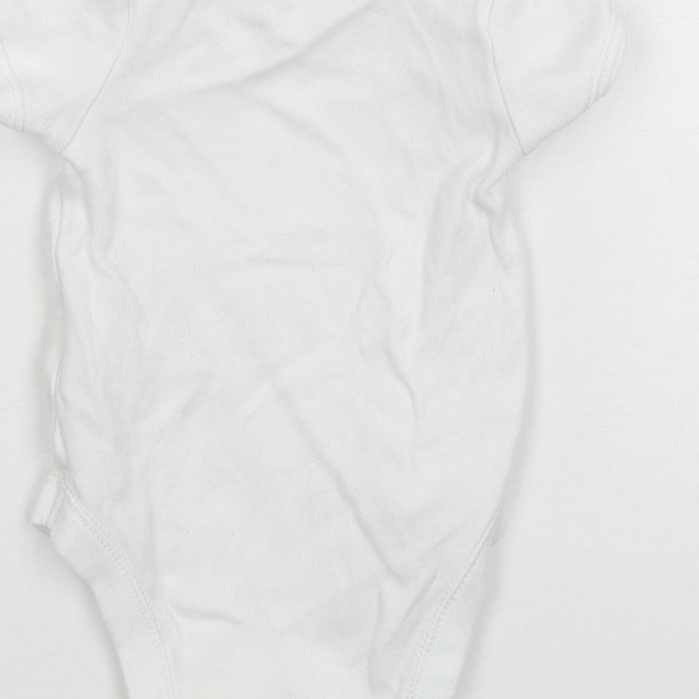 F&F Baby White  Cotton Leotard One-Piece Size 3-6 Months  Snap