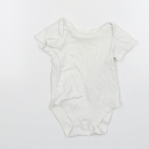 Marks and Spencer Baby White  Cotton Leotard One-Piece Size 3-6 Months  Snap