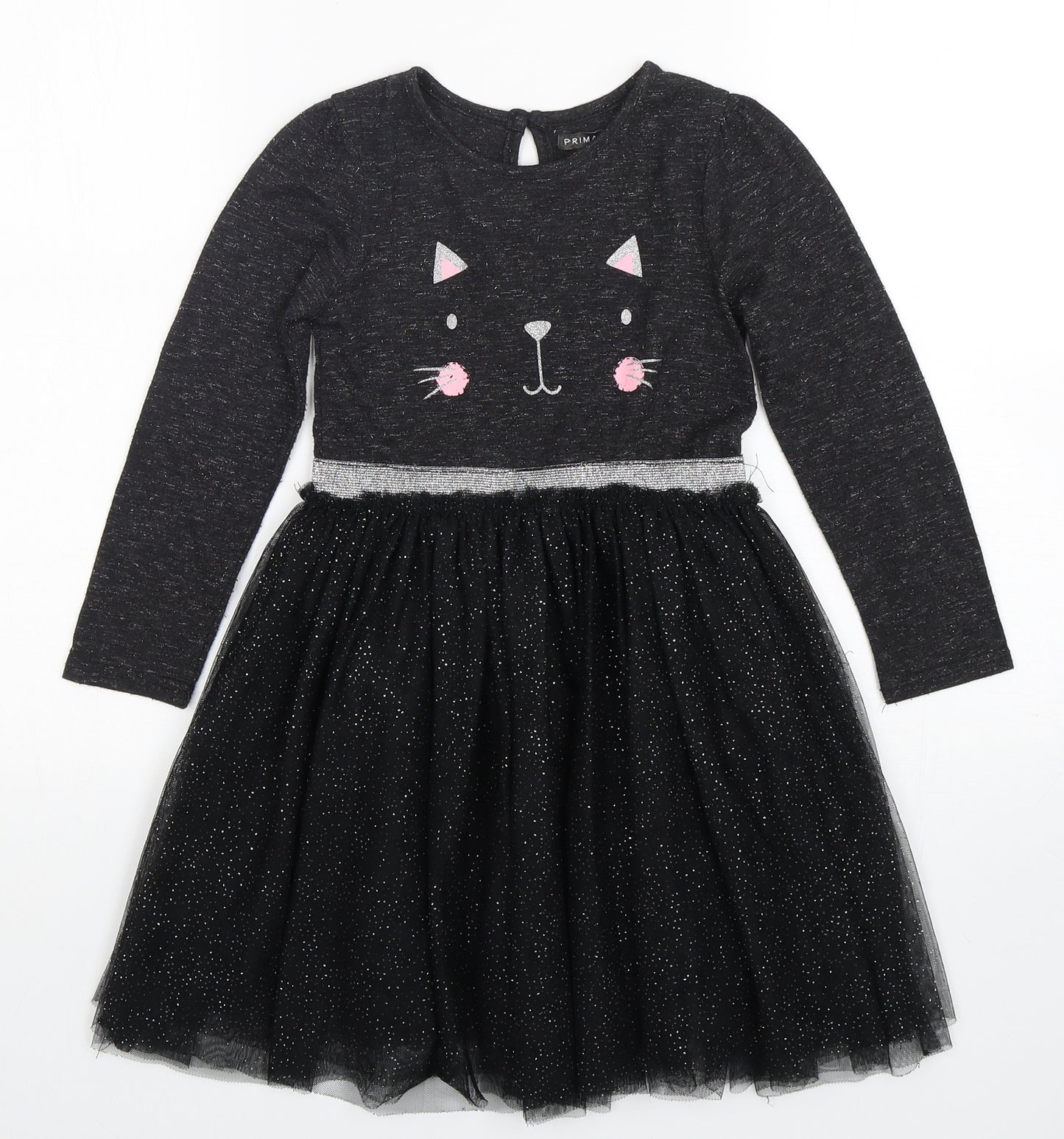 Primark Girls Multicoloured  Polyester Fit & Flare  Size 6-7 Years  Round Neck