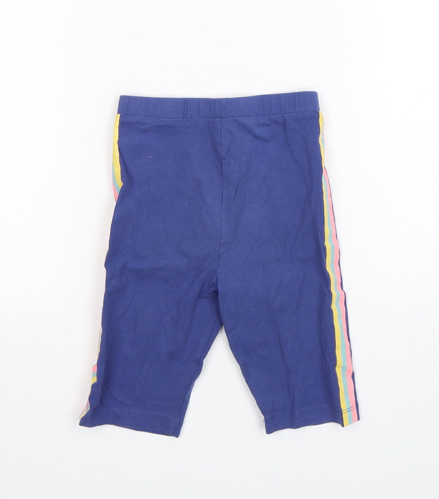 Marks and Spencer Girls Blue  Cotton Biker Shorts Size 5-6 Years  Regular