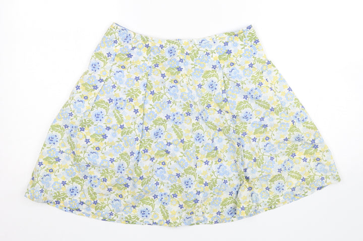 Gap Girls Multicoloured Floral Cotton Skater Skirt Size 2XL  Regular Zip
