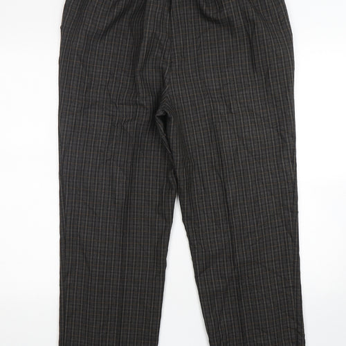 Marks and Spencer Womens Multicoloured Check Polyester Trousers  Size 16 L27 in Regular