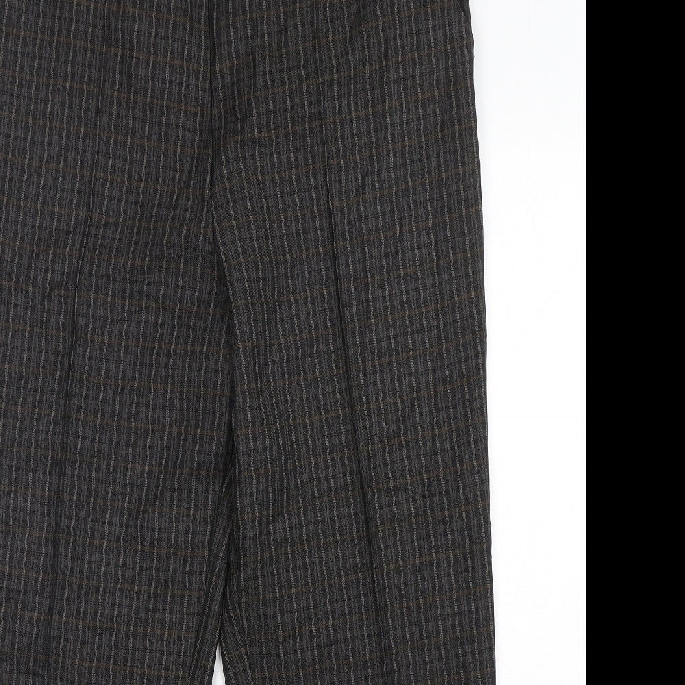 Marks and Spencer Womens Multicoloured Check Polyester Trousers  Size 16 L27 in Regular