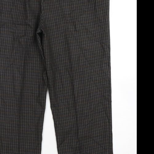 Marks and Spencer Womens Multicoloured Check Polyester Trousers  Size 16 L27 in Regular