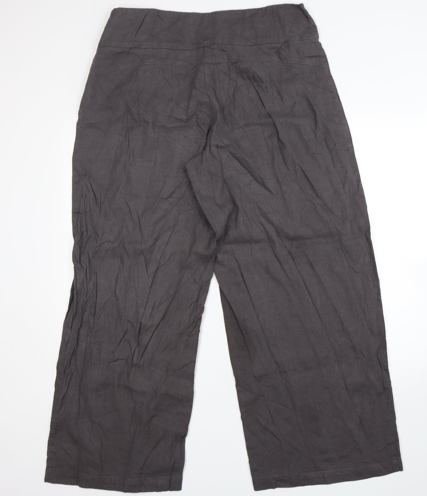 Sarah Pacini Womens Grey  Linen Trousers  Size 18 L30 in Regular