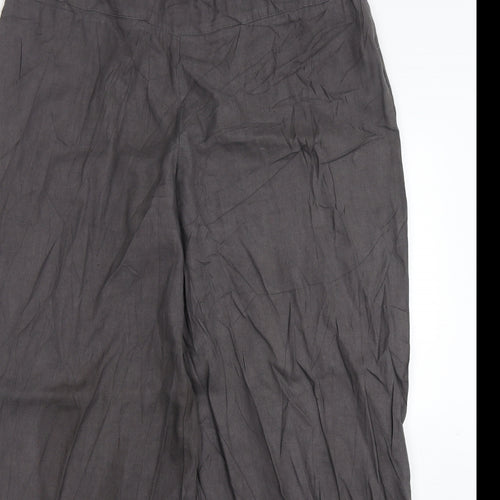 Sarah Pacini Womens Grey  Linen Trousers  Size 18 L30 in Regular