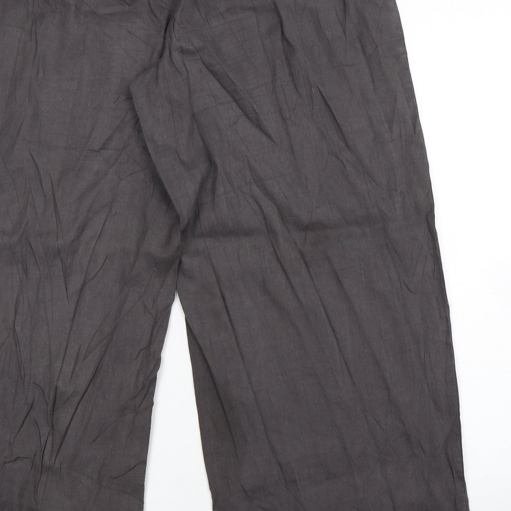 Sarah Pacini Womens Grey  Linen Trousers  Size 18 L30 in Regular