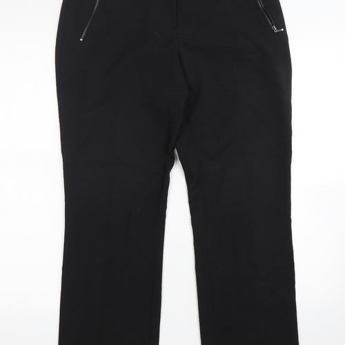 M&Co Womens Black  Polyester Trousers  Size 10 L29 in Regular