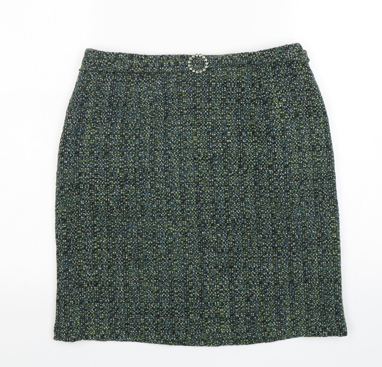 Kaliko Womens Green  Wool A-Line Skirt Size 10