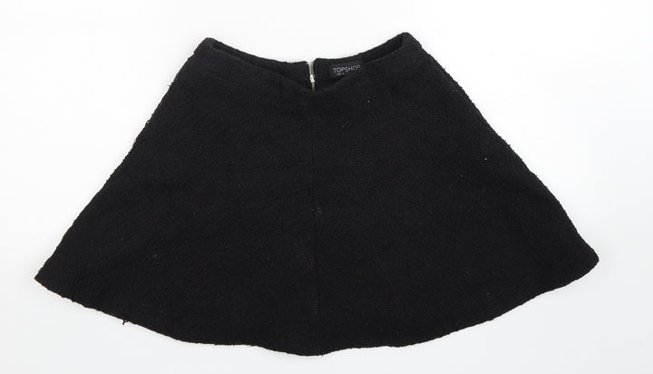 Topshop Womens Black  Polyester Mini Skirt Size 8
