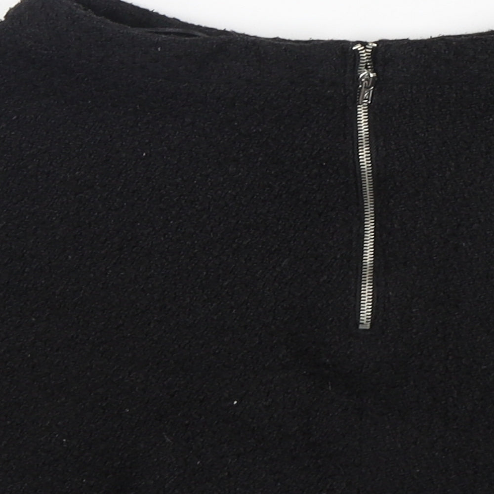 Topshop Womens Black  Polyester Mini Skirt Size 8