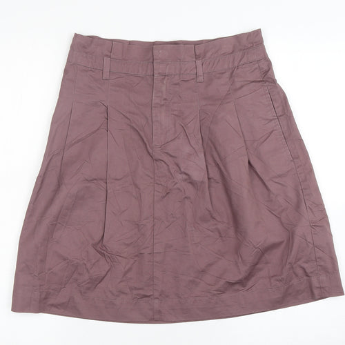 Zara Womens Purple  Cotton A-Line Skirt Size S