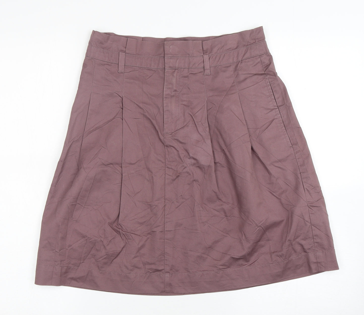 Zara Womens Purple  Cotton A-Line Skirt Size S