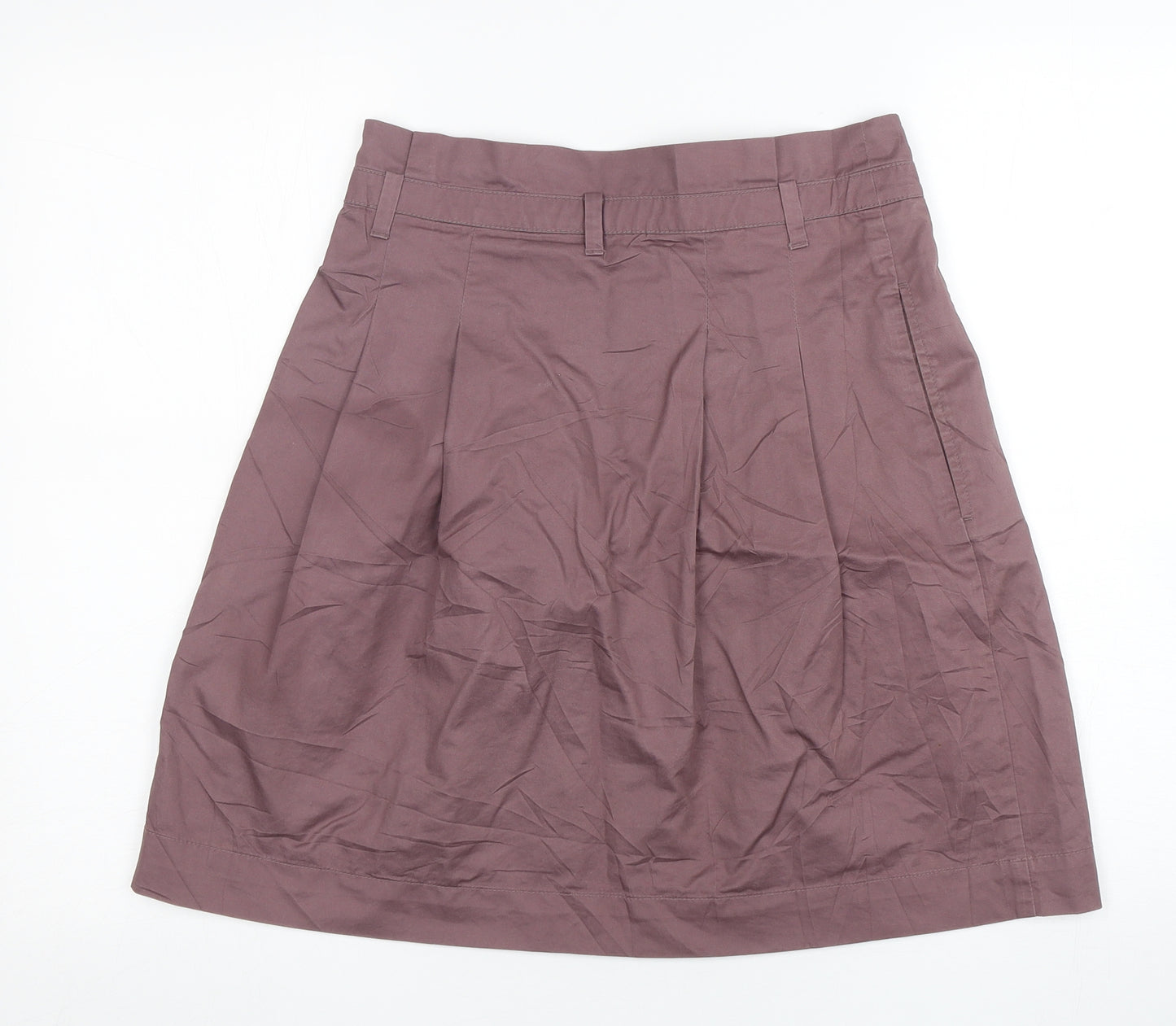 Zara Womens Purple  Cotton A-Line Skirt Size S
