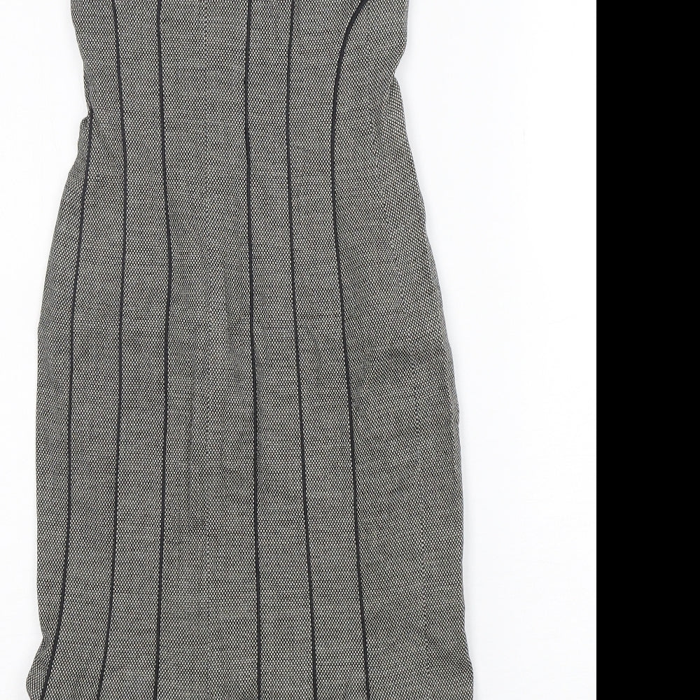 Coast Womens Grey  Wool Pencil Dress  Size 10  V-Neck