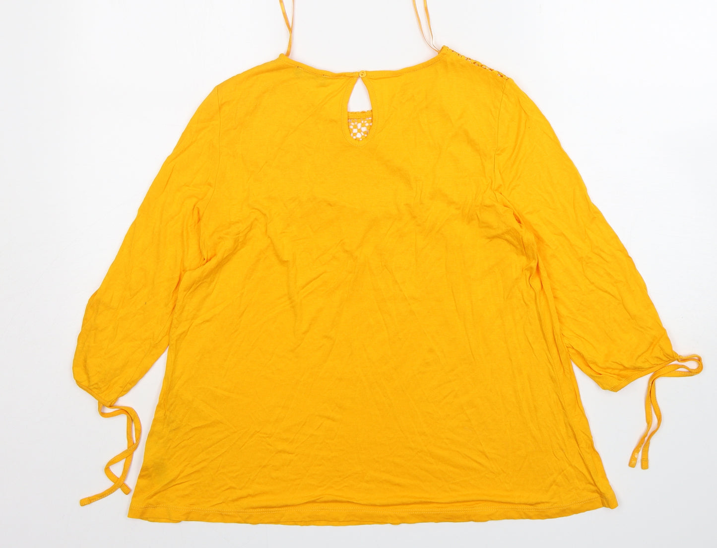 F&F Womens Orange  Viscose Basic T-Shirt Size 10 Round Neck
