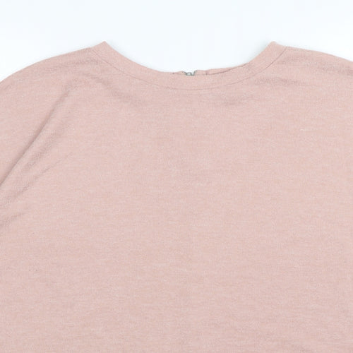 Primark Womens Pink Round Neck  Polyester Pullover Jumper Size 14