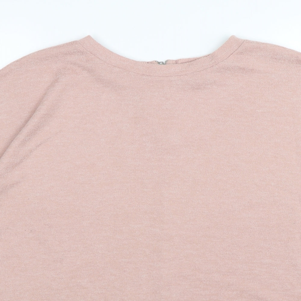 Primark Womens Pink Round Neck  Polyester Pullover Jumper Size 14