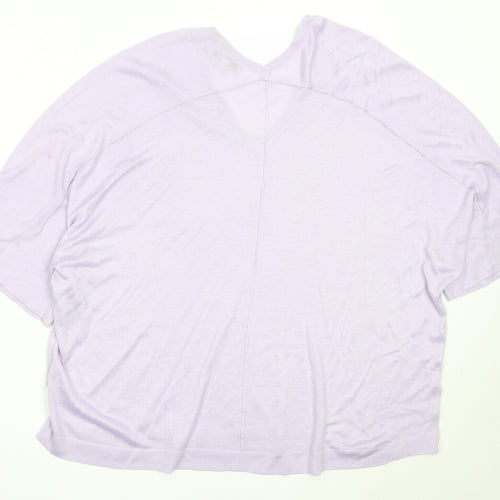 NEXT Womens Purple V-Neck  Viscose Pullover Jumper Size L