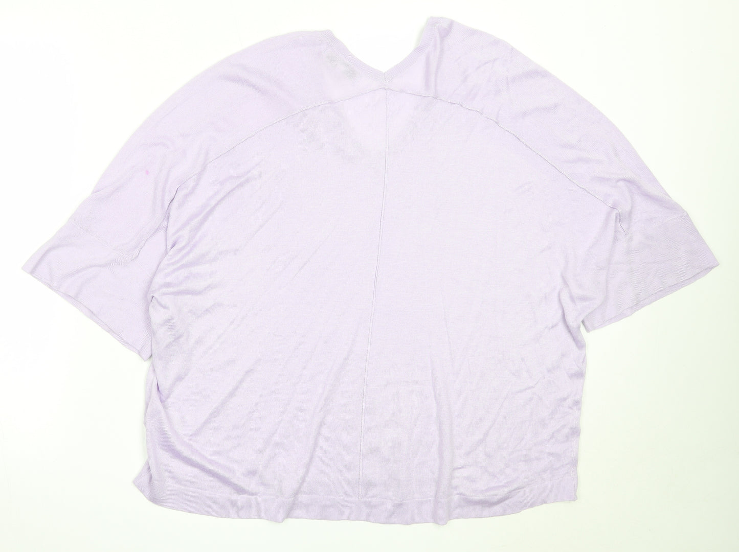 NEXT Womens Purple V-Neck  Viscose Pullover Jumper Size L