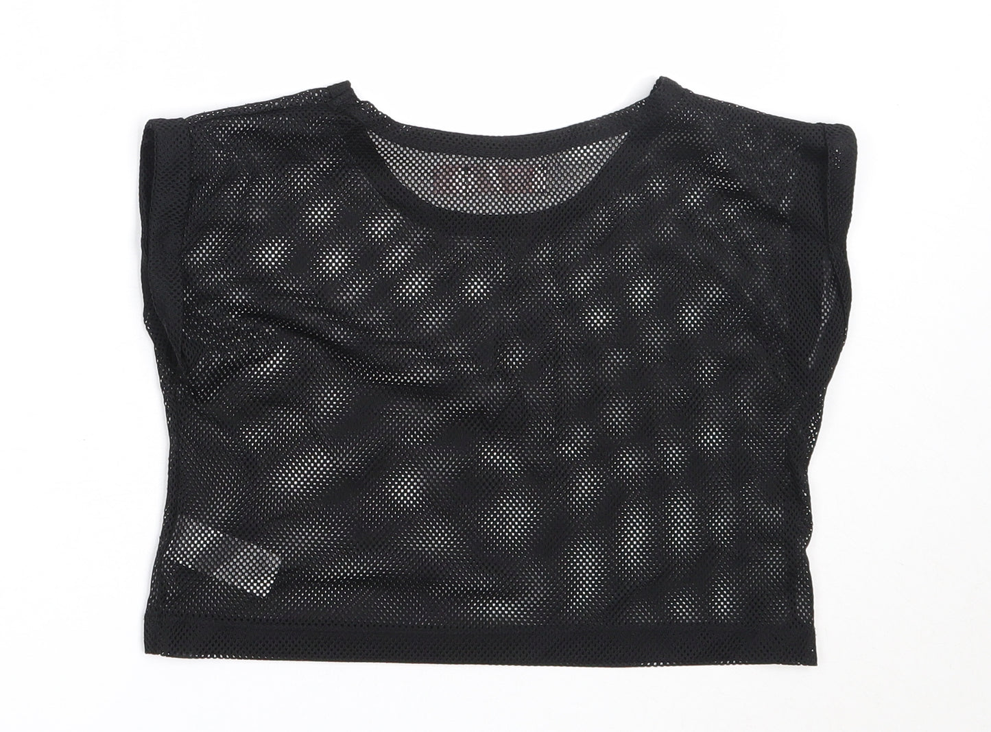 Pineapple Girls Black  Polyester Cropped T-Shirt Size 9-10 Years Round Neck