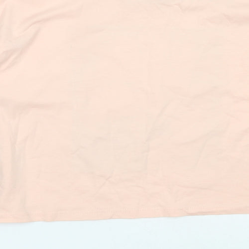 River Island Girls Pink  Cotton Basic T-Shirt Size 11-12 Years Round Neck