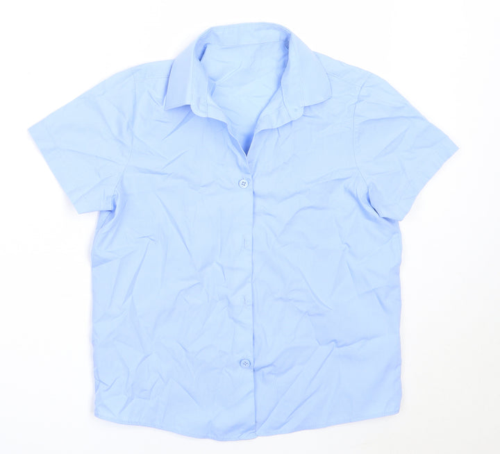 George Girls Blue  Polyester Basic Button-Up Size 8-9 Years Collared  - school