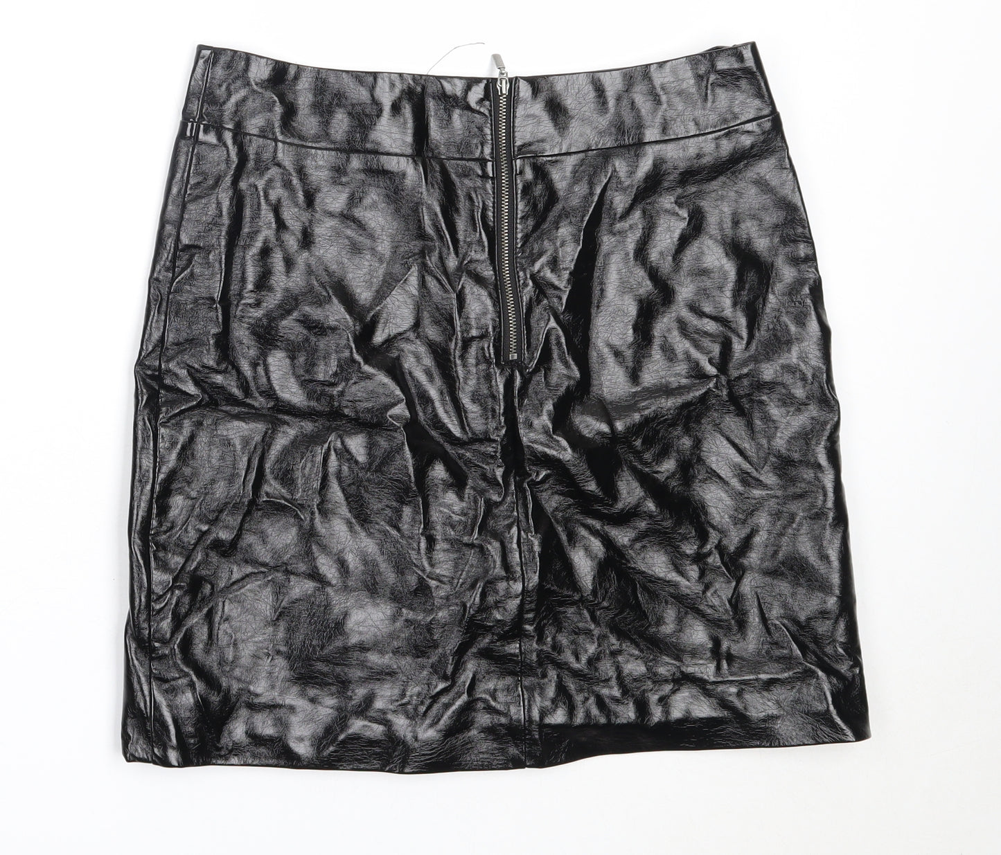 Marks and Spencer Womens Black  Polyurethane Mini Skirt Size 10