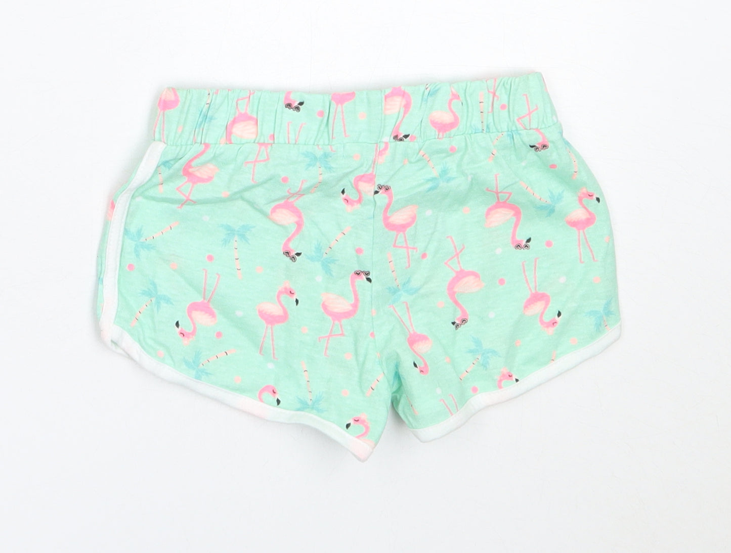 Pep&Co Girls Green  Cotton Cropped Trousers Size 12-18 Months   - flamingo