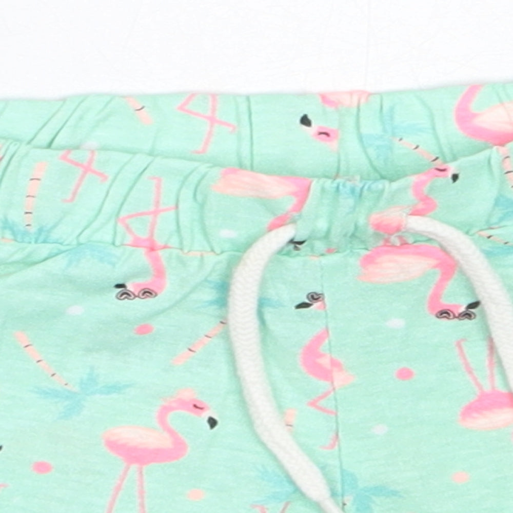 Pep&Co Girls Green  Cotton Cropped Trousers Size 12-18 Months   - flamingo