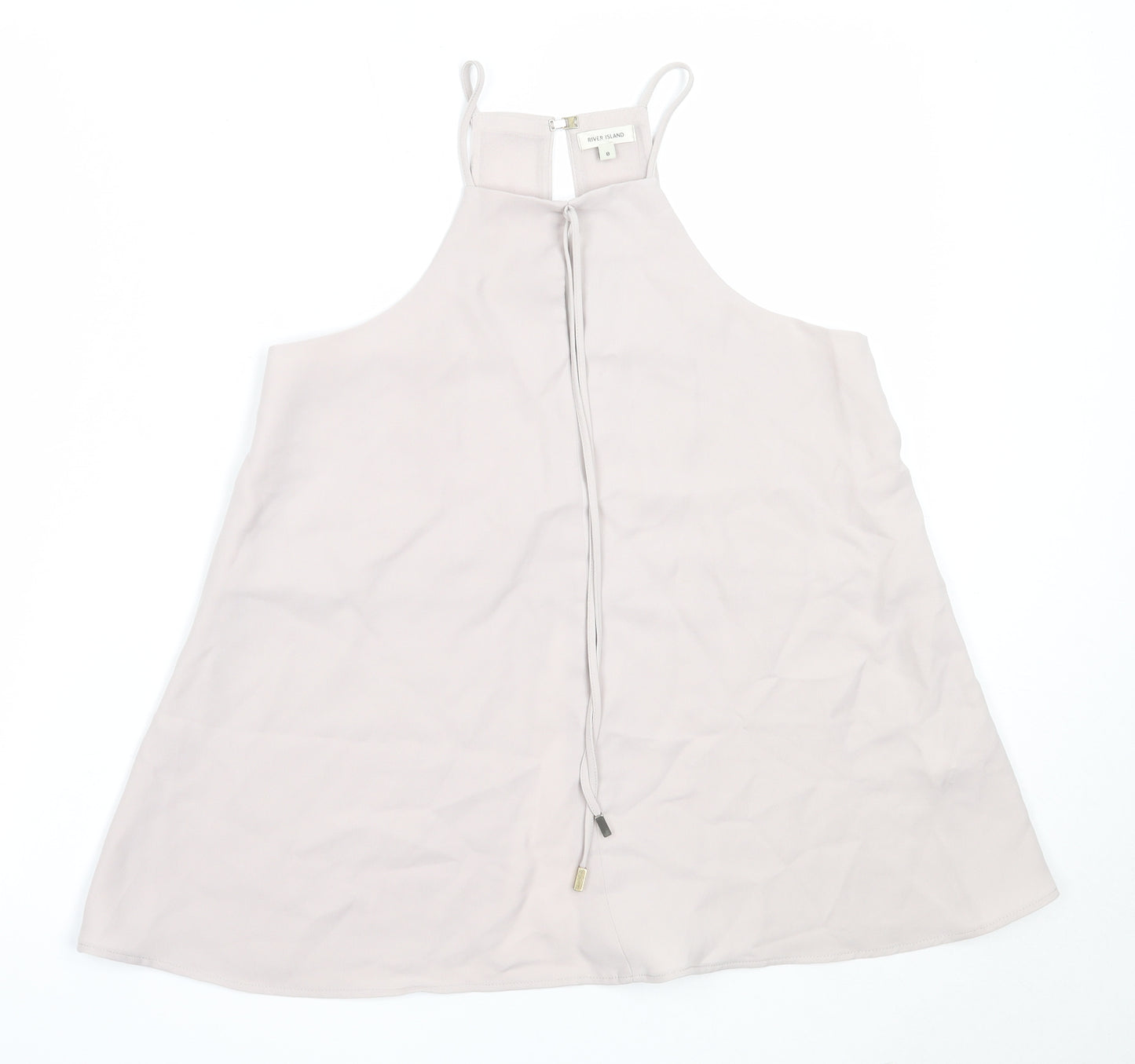 River Island Womens Grey  Polyester Camisole Blouse Size 8 Square Neck
