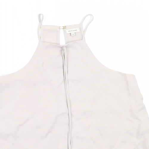River Island Womens Grey  Polyester Camisole Blouse Size 8 Square Neck