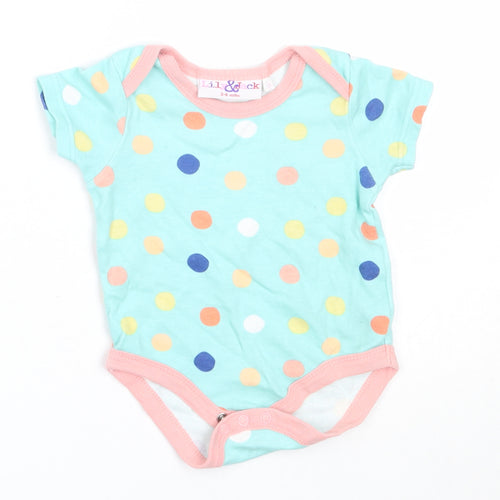 Lily & Jack Baby Green Polka Dot Cotton Babygrow One-Piece Size 3-6 Months