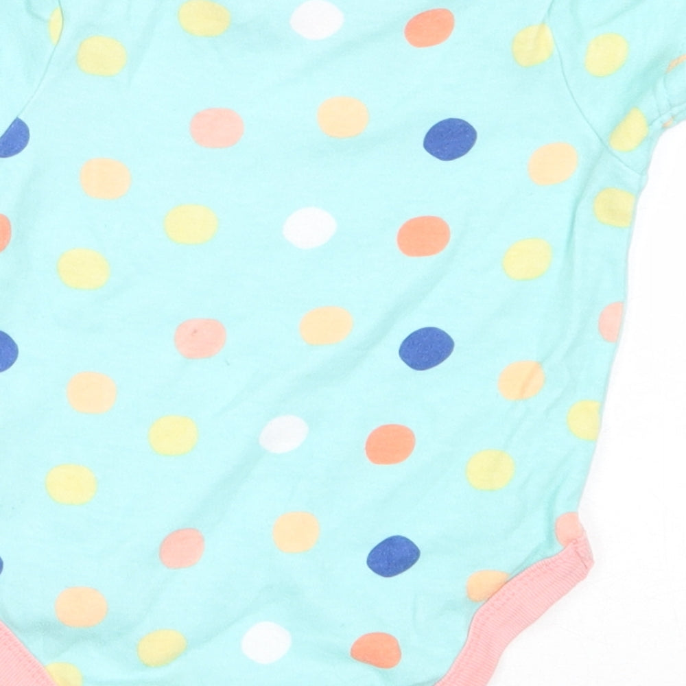 Lily & Jack Baby Green Polka Dot Cotton Babygrow One-Piece Size 3-6 Months