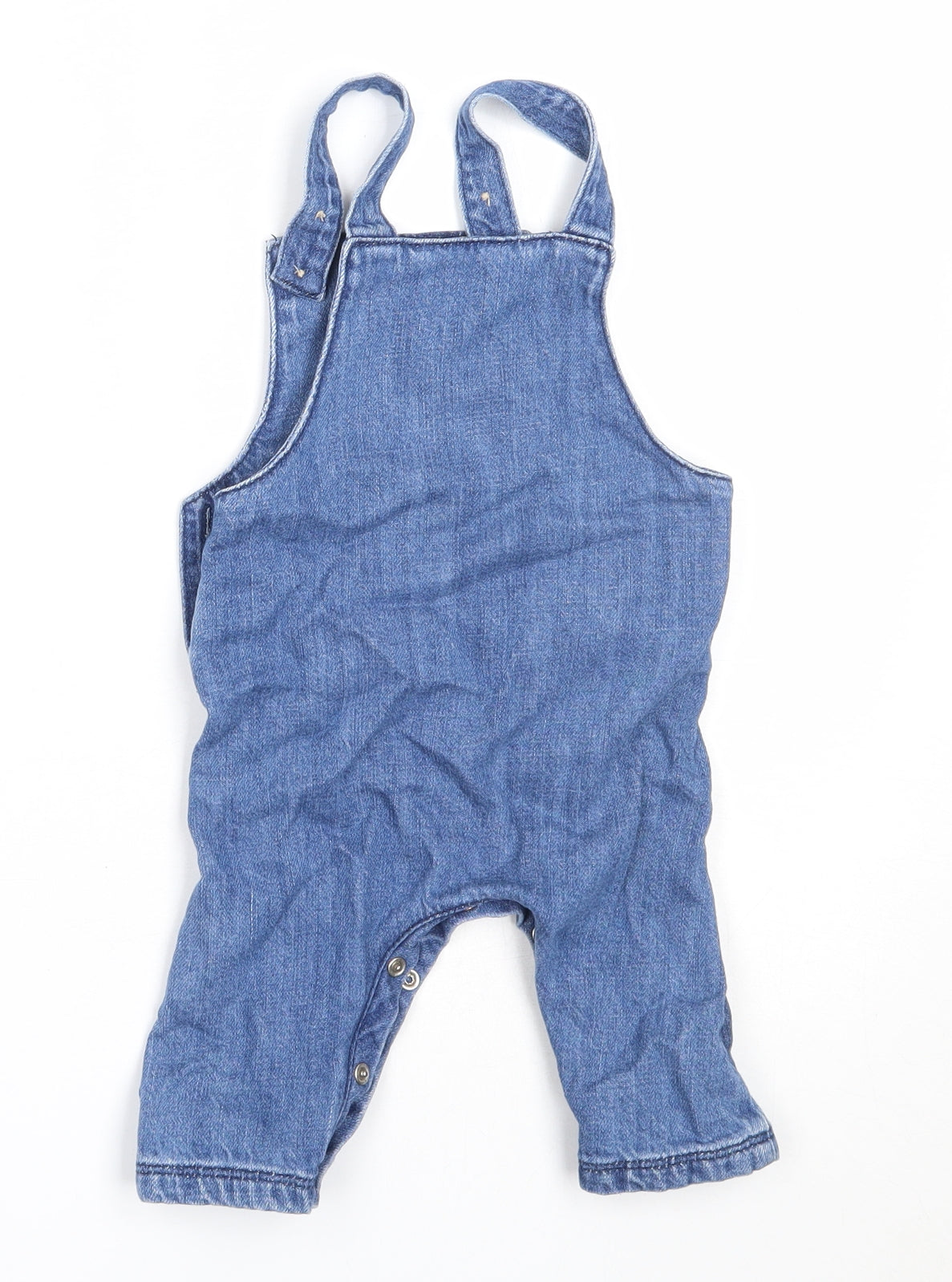 Marks and Spencer Boys Blue  Cotton Dungaree One-Piece Size 3-6 Months