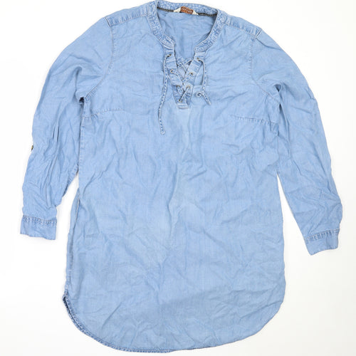 F&F Womens Blue  Lyocell Shift  Size 14  V-Neck