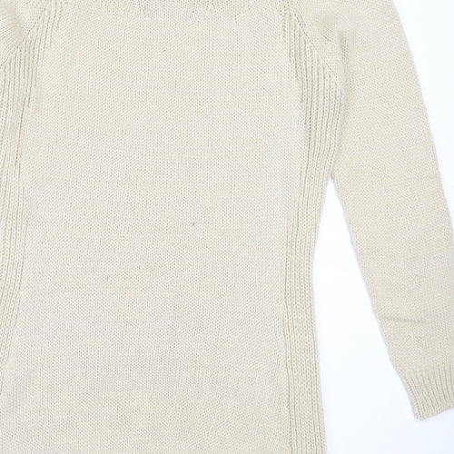 Preworn Womens Beige Roll Neck  Acrylic Pullover Jumper Size S