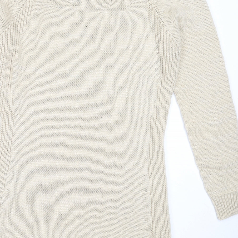 Preworn Womens Beige Roll Neck  Acrylic Pullover Jumper Size S