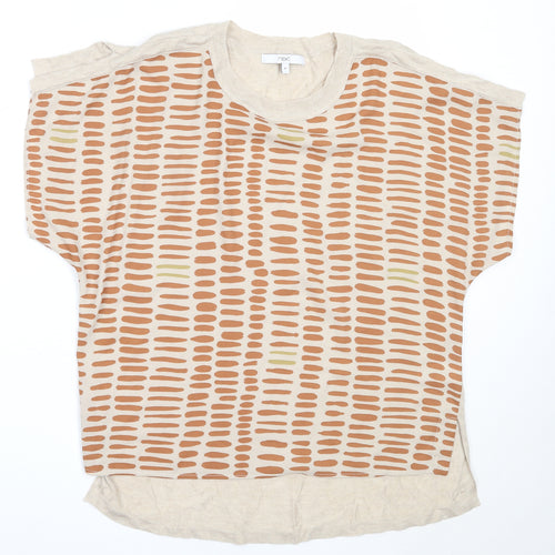 NEXT Womens Beige  Polyester Basic Blouse Size M Round Neck