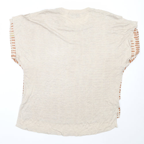 NEXT Womens Beige  Polyester Basic Blouse Size M Round Neck