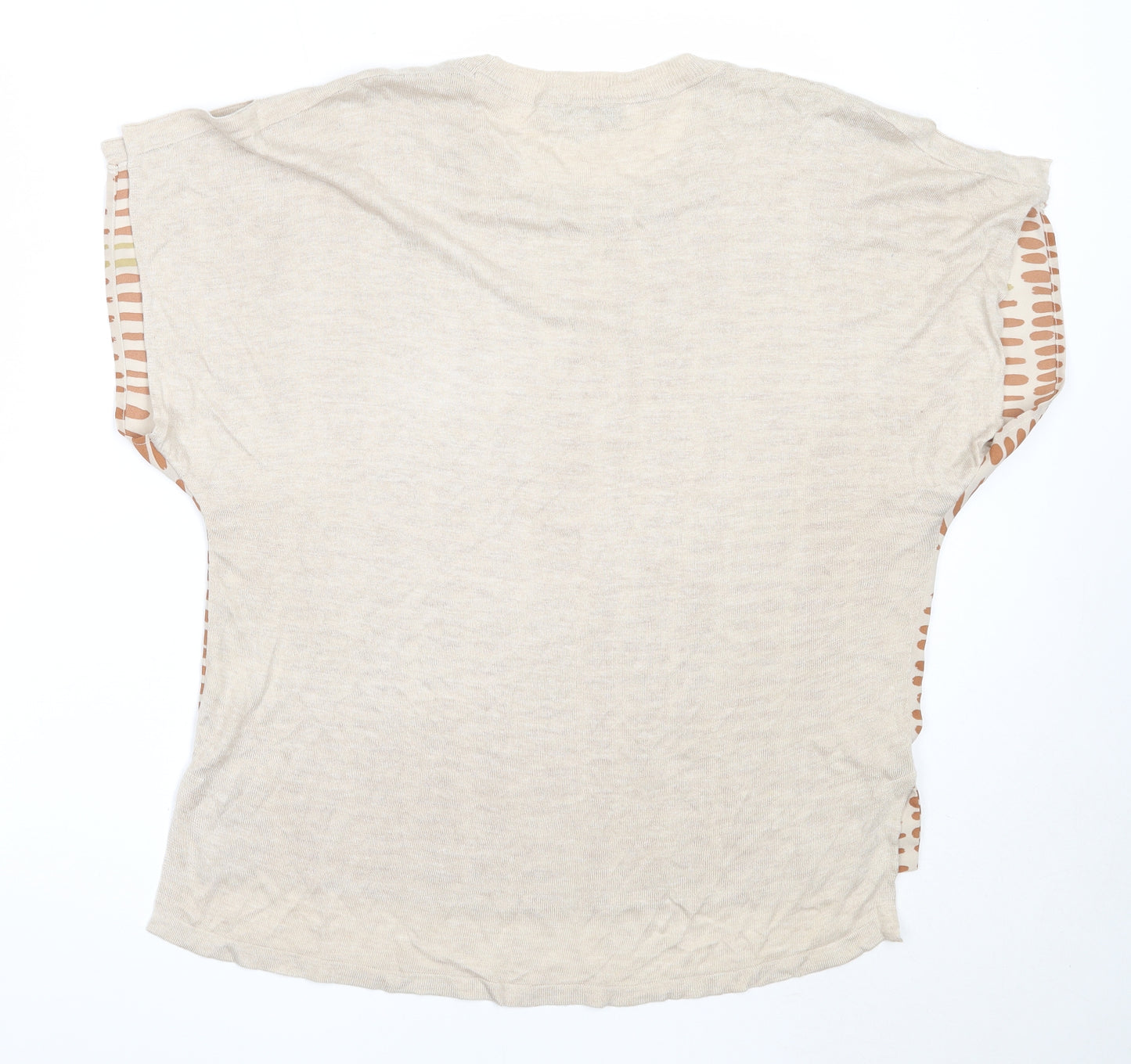 NEXT Womens Beige  Polyester Basic Blouse Size M Round Neck