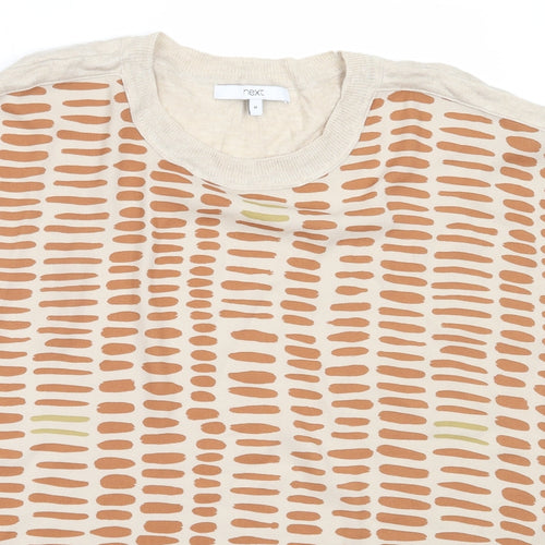 NEXT Womens Beige  Polyester Basic Blouse Size M Round Neck