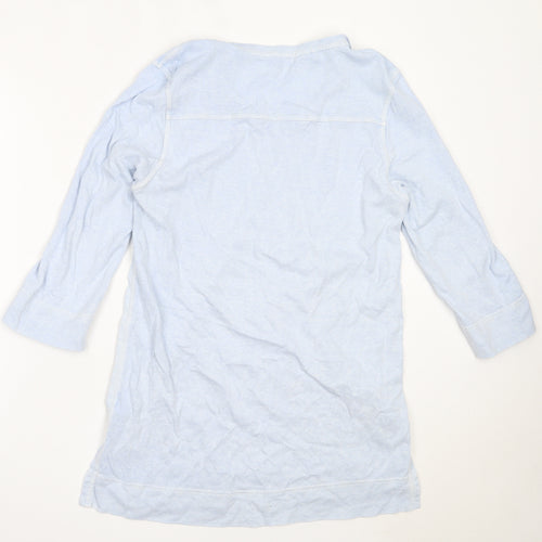 Poetry Womens Blue  Hemp Basic T-Shirt Size 12 Round Neck