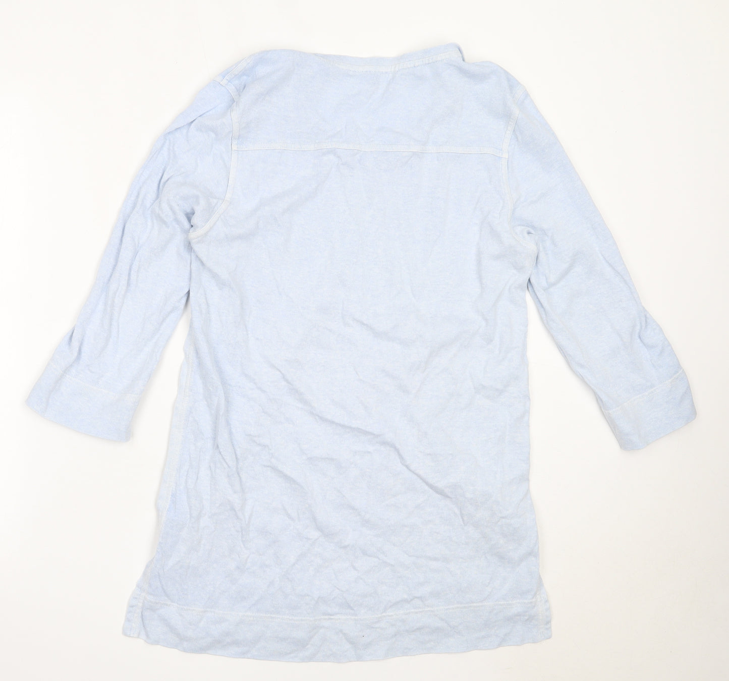 Poetry Womens Blue  Hemp Basic T-Shirt Size 12 Round Neck