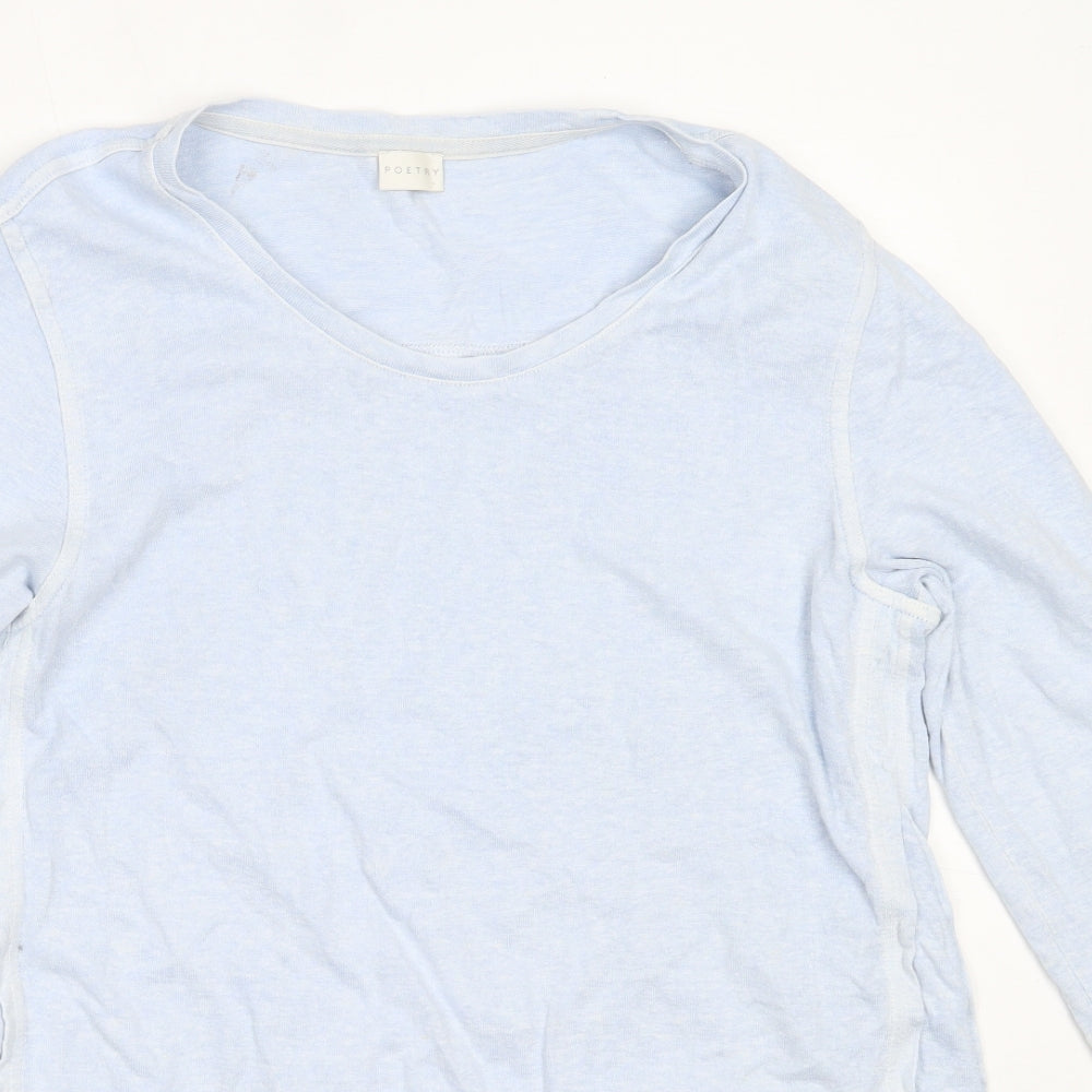 Poetry Womens Blue  Hemp Basic T-Shirt Size 12 Round Neck