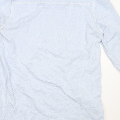 Poetry Womens Blue  Hemp Basic T-Shirt Size 12 Round Neck