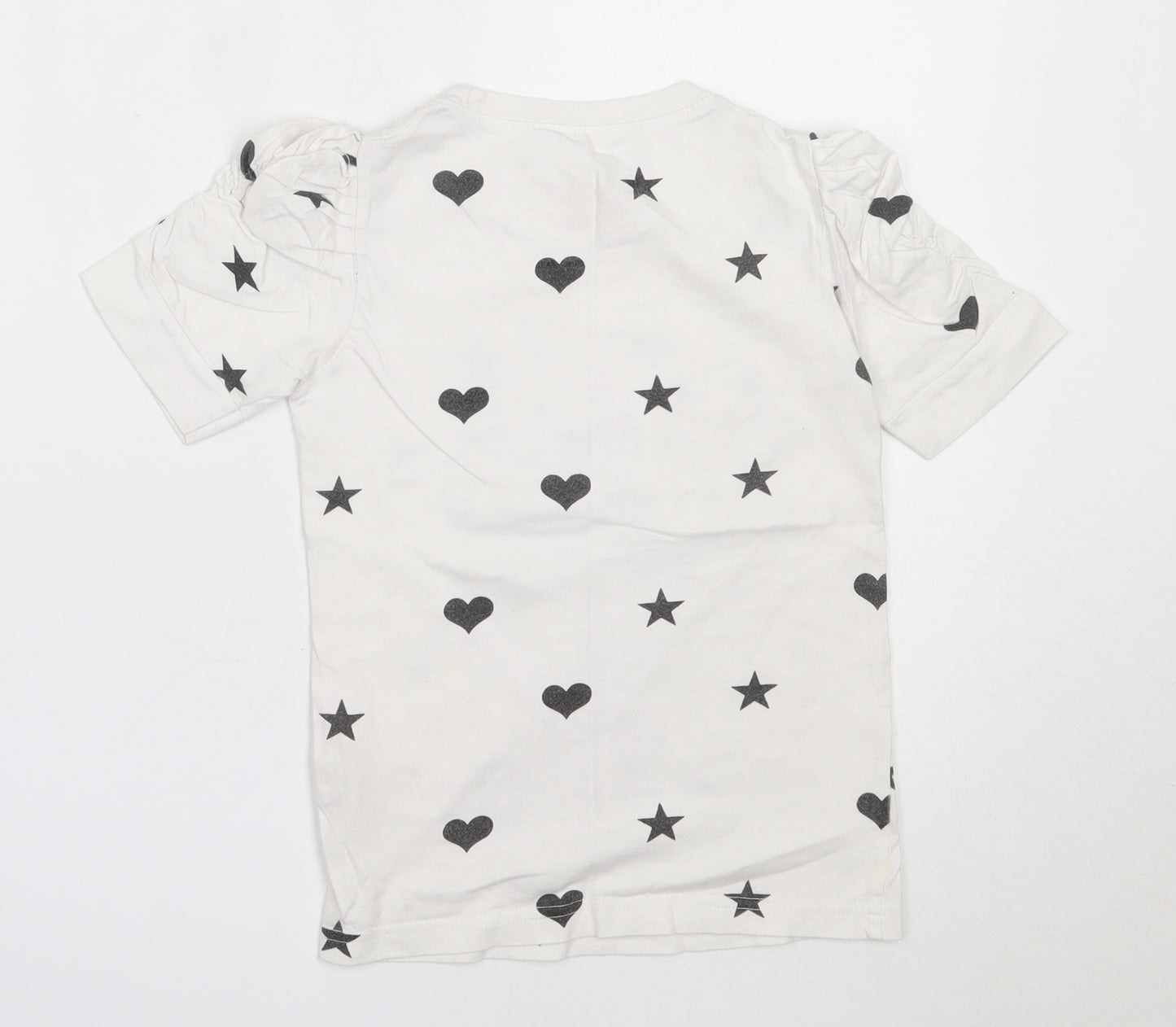 Young Dimension Girls White  Cotton Basic T-Shirt Size 7-8 Years Round Neck