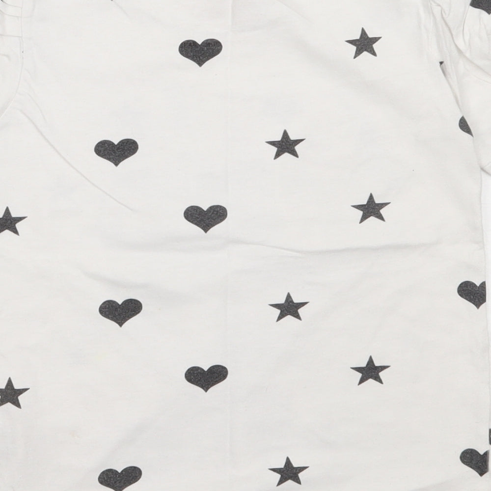 Young Dimension Girls White  Cotton Basic T-Shirt Size 7-8 Years Round Neck